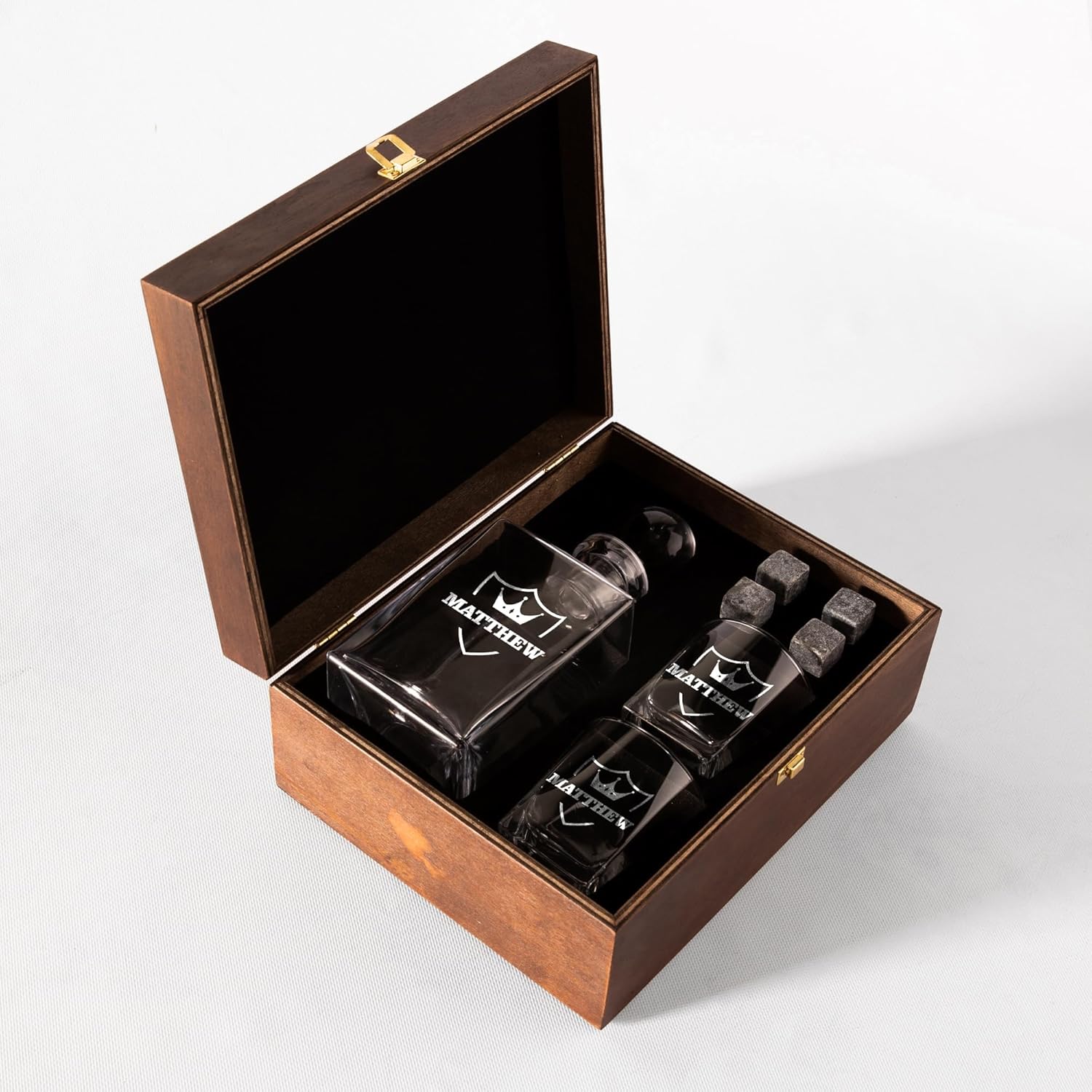Engraved Whiskey Decanter Set